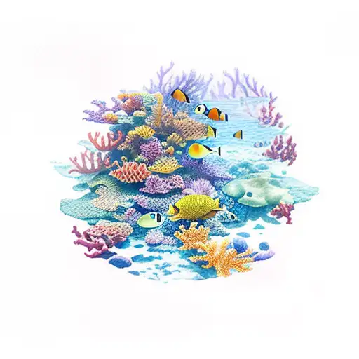 Watercolor Underwater Ocean Scene