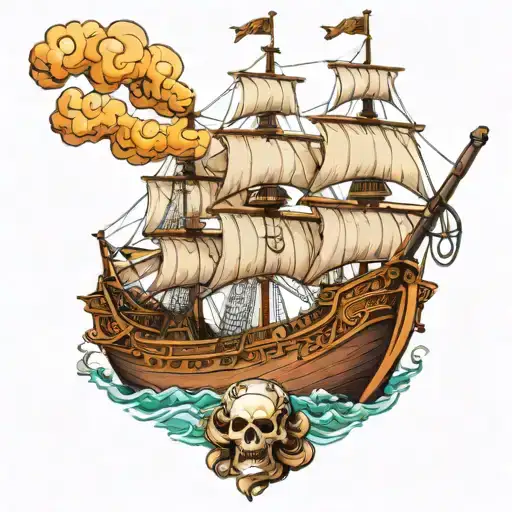 Pirate Boat With 5 Cannons Usn