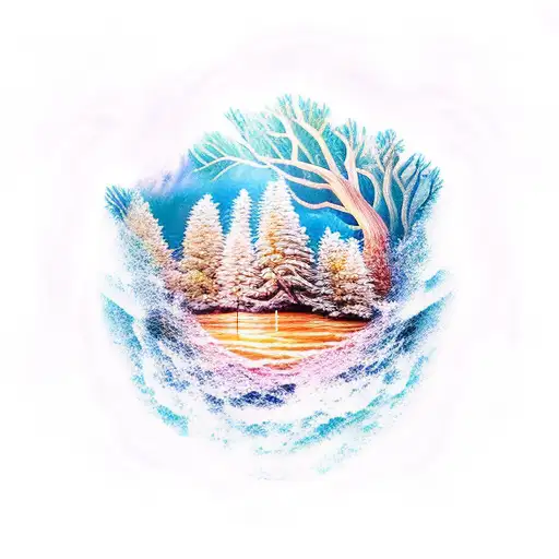 Forest Meeting The Ocean