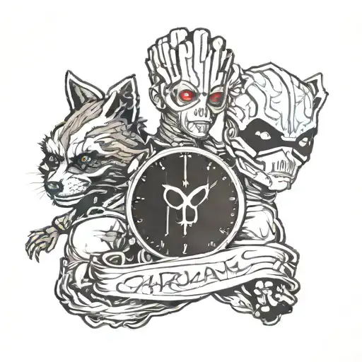 Tatto Contain All Of Caracter Of Guardians Of The Galaxy Movie