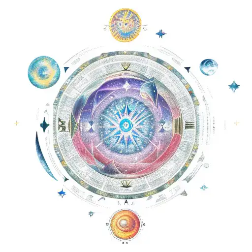 Zodiac Constellation Of Leo Surrounded By Celestial Elements