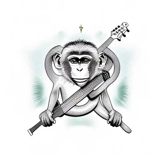 Monkey With Electric Guitar