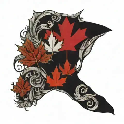 Canadian Mapleleaf And Scottish Line Rampant Intertwined