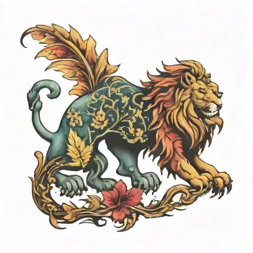 Canadian Mapleleaf And Scottish Lion Rampant Intertwined