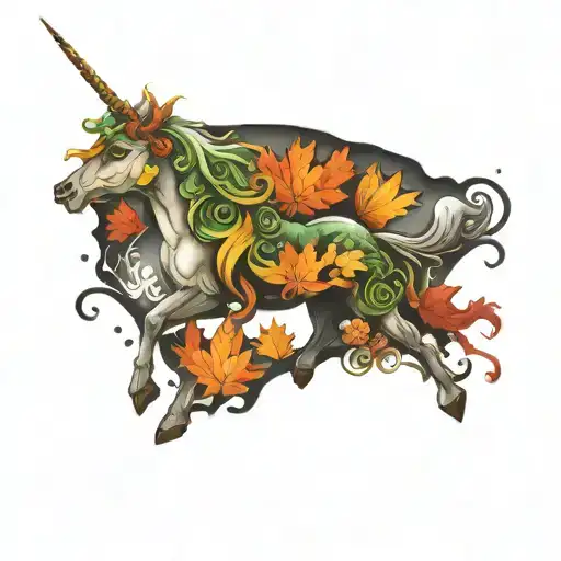 Canadian Mapleleaf And Scottish Unicorn Surrounded