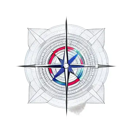 Half Compass With Mountains