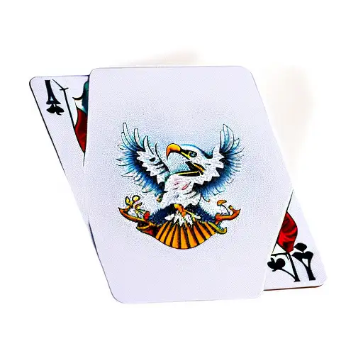 A Deck Of Cards Forming The Shape Of An Eagle
