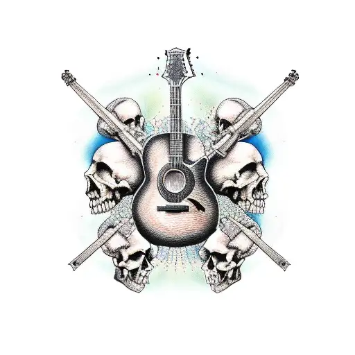 Guitar With Skulls
