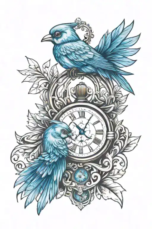 Pocket Watch And Bird