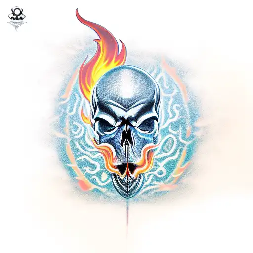 Skull Dragon With Fire