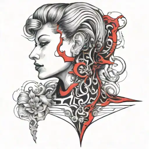 Black And Red In The Neck