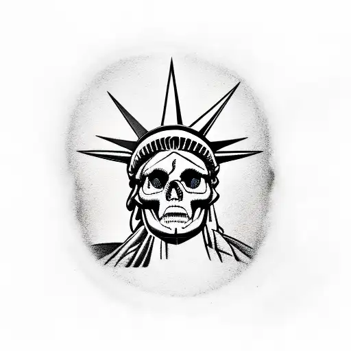 Statue Of Liberty With Skull Face