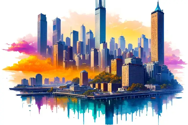 Nature Mix City Skyline