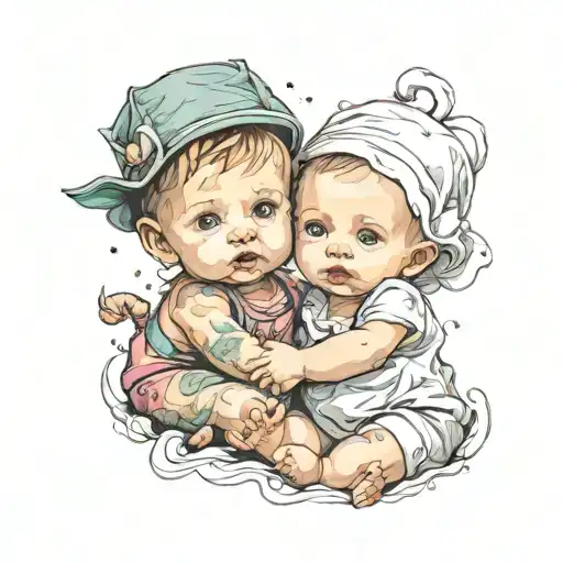 Baby Boy And Little Girl