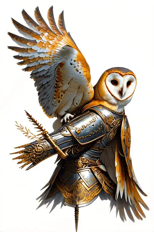 Barn Owl Warrior In Armor