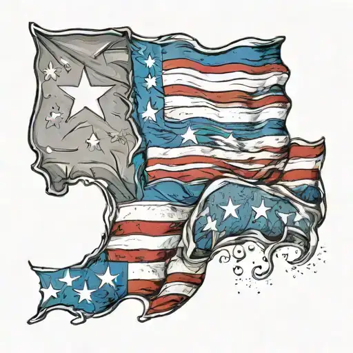 American Flag With Texas Flag