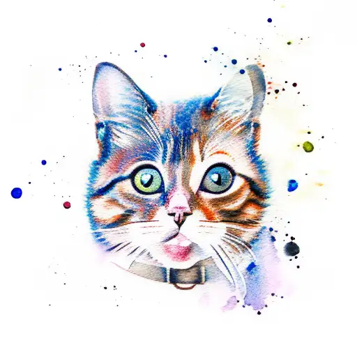 Watercolor Brown Cat