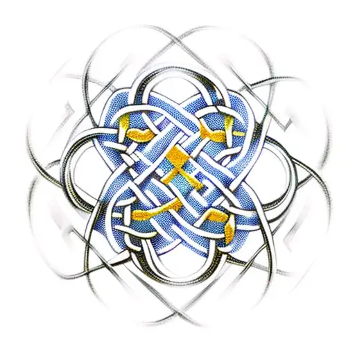 Celtic Knotwork With Atheism Symbol Hidden Within
