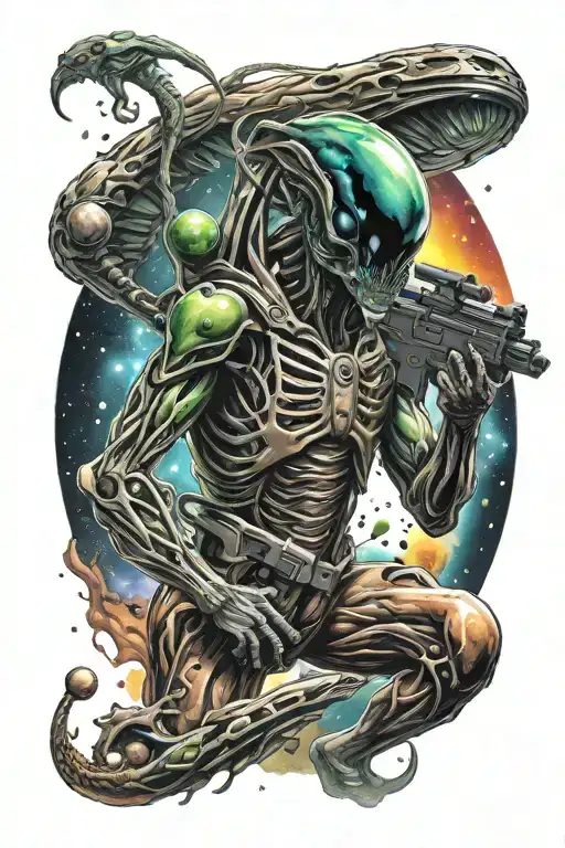 Alien In Space Intergalactic War Scene