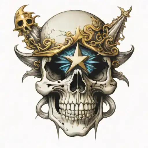 Skull With A Fancy Star In One Eye Socket