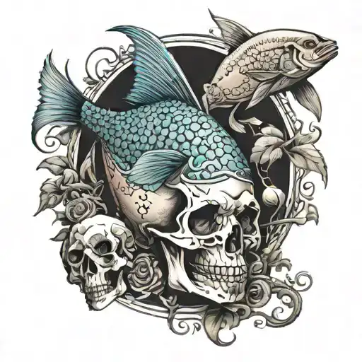 A Fish And A Skull