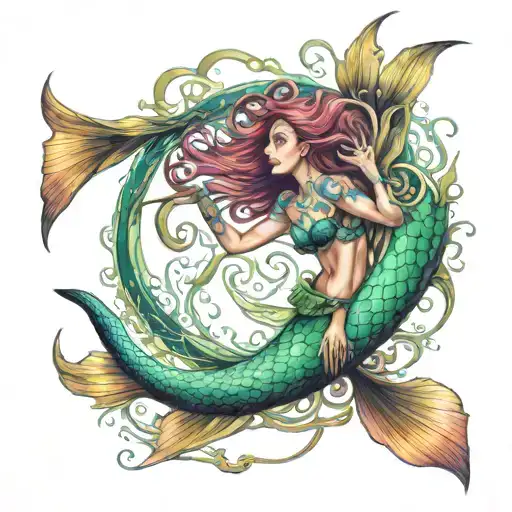 Magical Mermaid Swimming