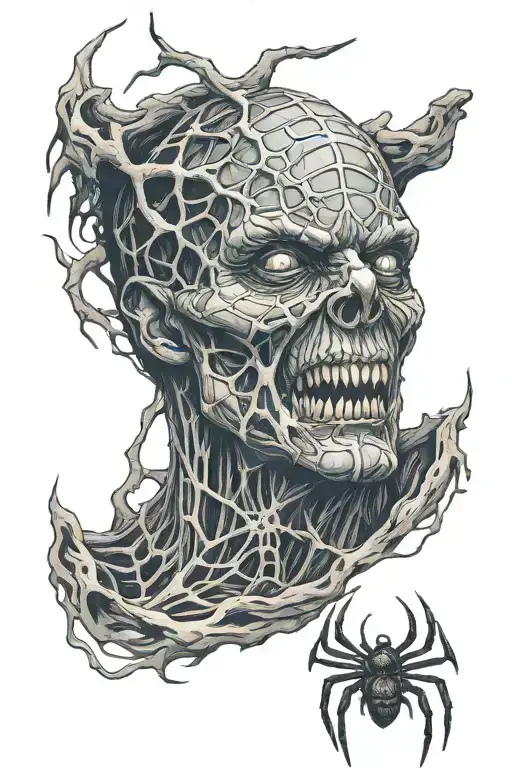 Horror Sleeve With Spider Head From The Thing Movie