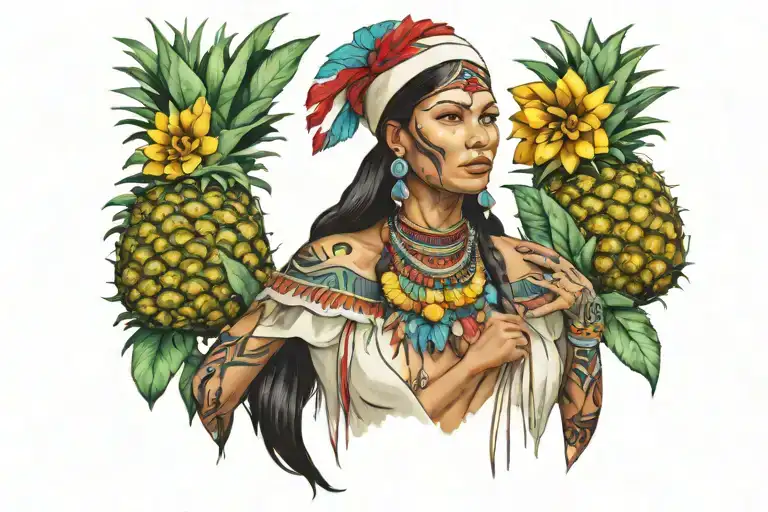 Native American Nurse With Pineapple