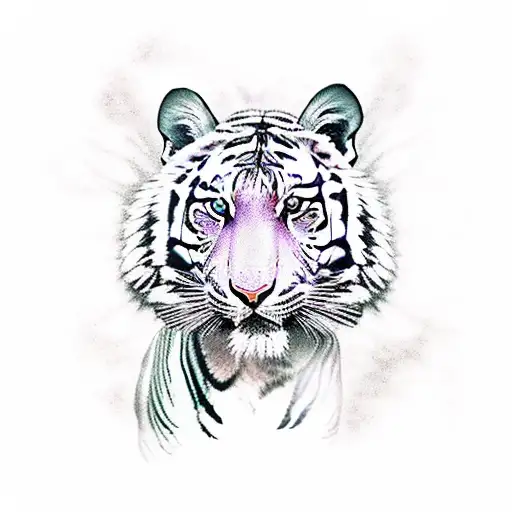 Ferocious Tiger With The Archangel Michael And His Flaming Sword