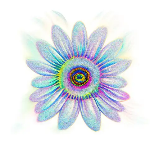 Daisy With Rainbow Tattoo Colorful