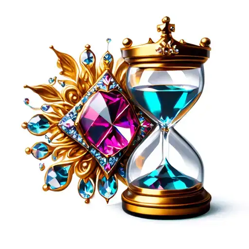 Queen Chess Piece As An Hourglass With Jewels