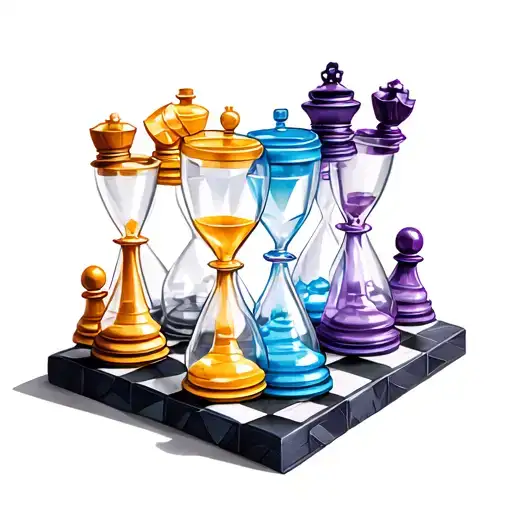 Chess Board Made Out Of Hourglasses