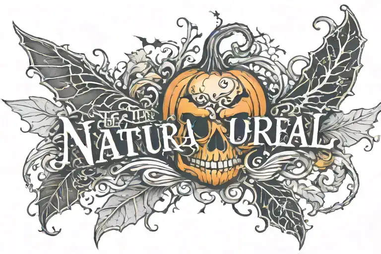 The Word Natural With Halloween Effects Inspired