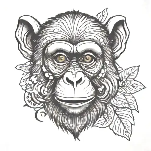 Cute Monkey Head