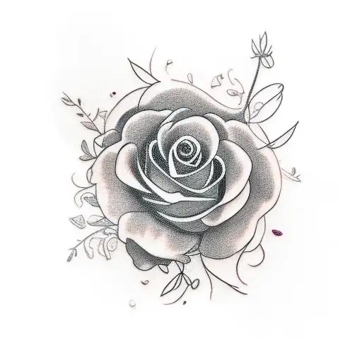 Floral Tattoo For Leg Calf