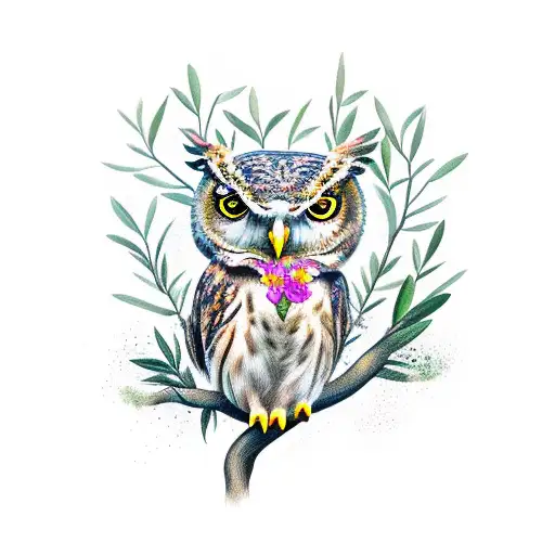 Owl Orchid Branch Of Olive Tree Cat