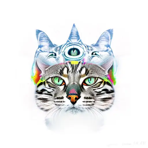 Gray Bengal Cat With Lutcha Libre Mask