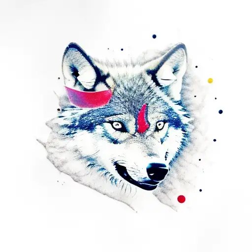 A Wolf Playing A Guitar On A Skateboard