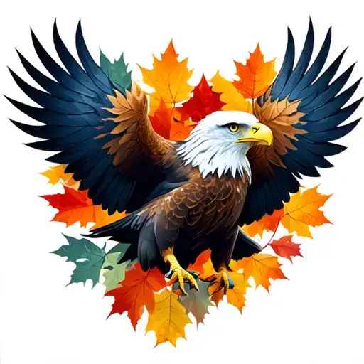 Eagle Bright Fall Leaves