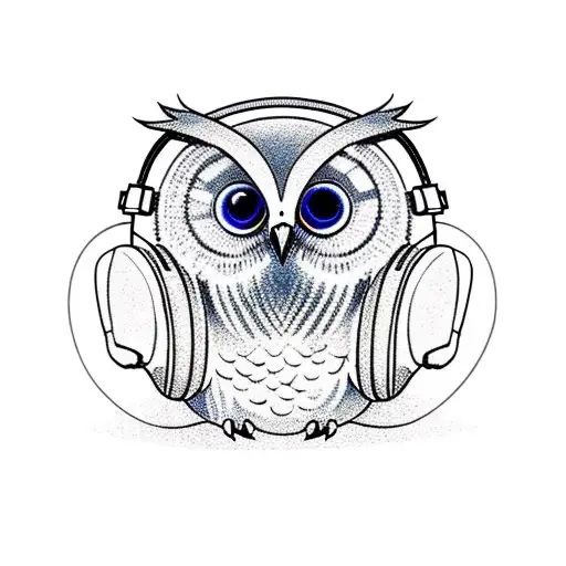 An Owl Wearing Headphones