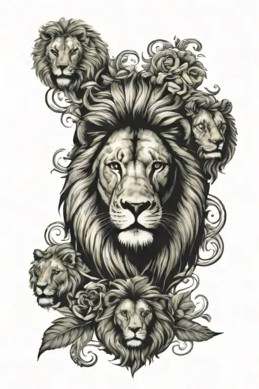 1987 Leo Zodiac Sign And Lion Head Surrounded By Four Dates
