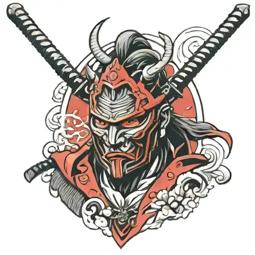 Samurai With Mask