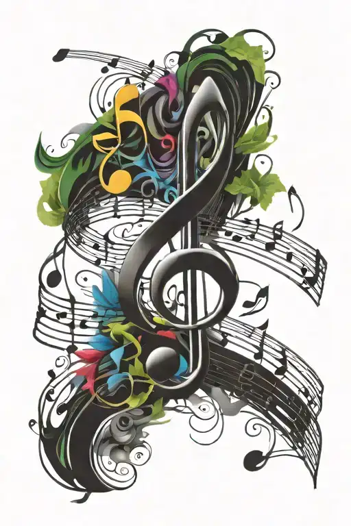 Music Notes Intertwined