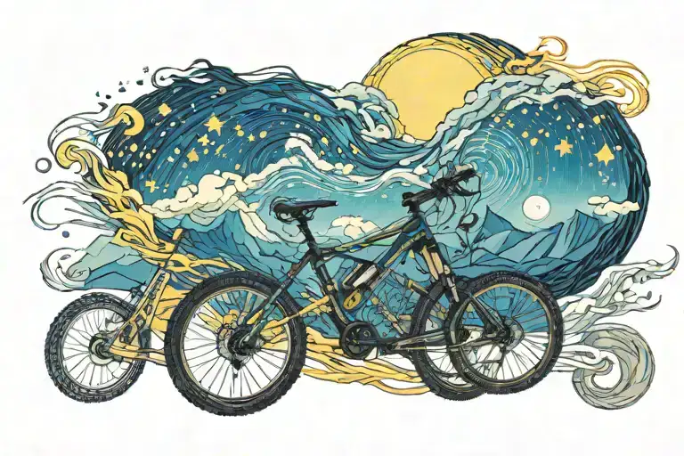 Mountain Biking Van Gogh Starry Night