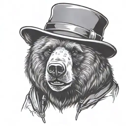 Nerdy Bear Head With Felt Hat