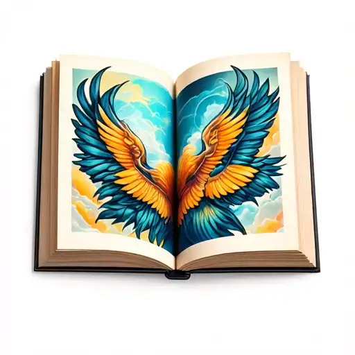 Open Book With Biclet And Dominor Leaving The Book