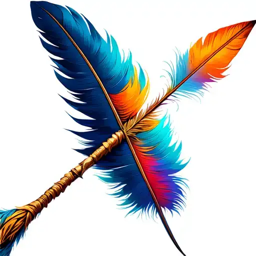 An Arrow With Real Feather Fletchings And Handmade Arrowhead