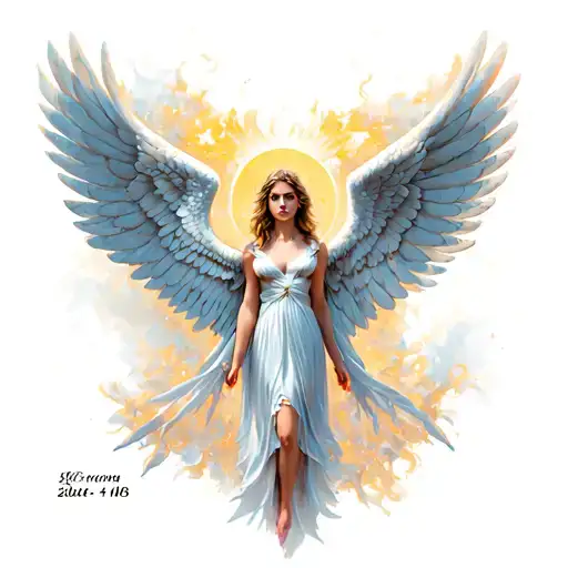 Angel Wings With A Date Underneath