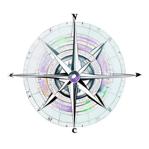 Left Side Of Compass With Arrow Through The Middle