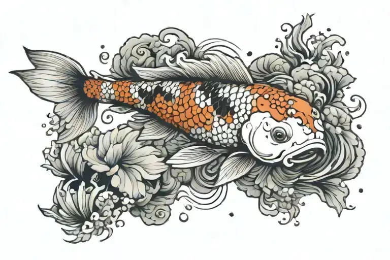 Koi Fish Swimming Underwater